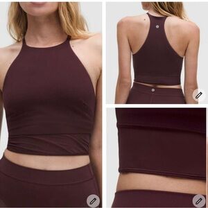 Lululemon Nulu High Neck Mesh Hem Tank Top B/C Goodnight Plum Size S NWT